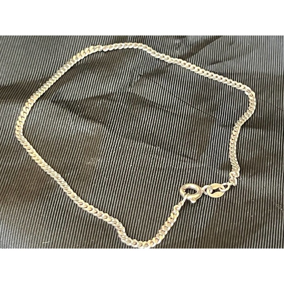 Vintage Sterling Silver Milor Anklet Flat Chain Made in Italy By Milor 9" Long - Picture 2 of 10